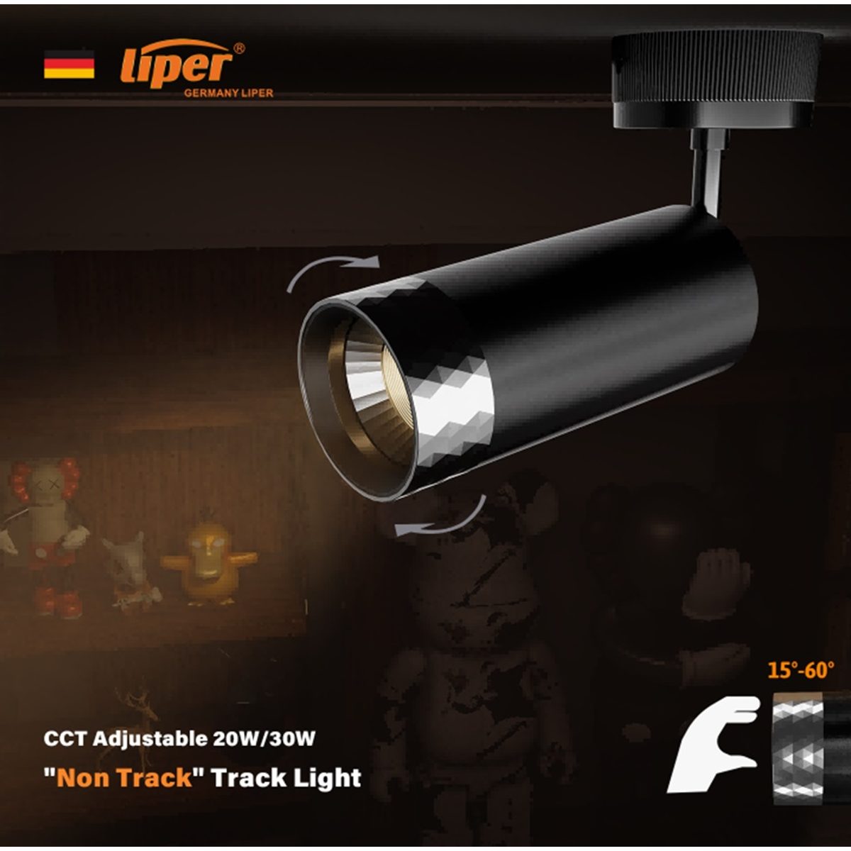 كشاف معرض خارجي بدي اسود LIPER CCT 20W ( ZOOM )
