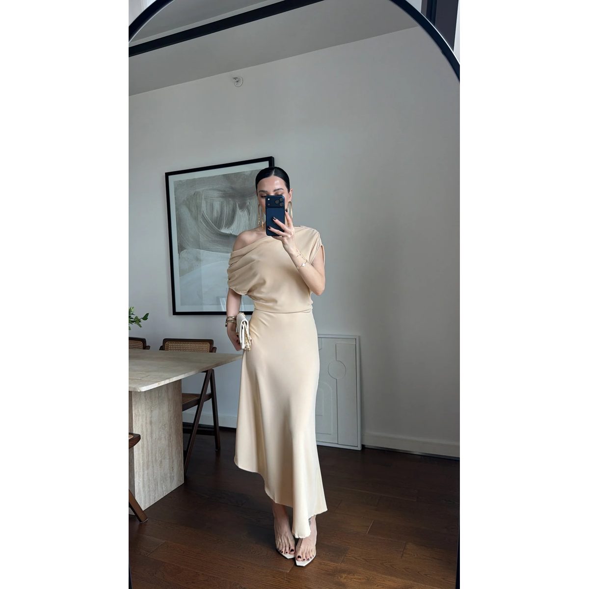 فستان كلاسيكي انيق off shoulder 2