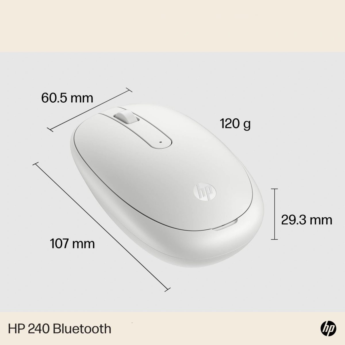 HP 240 Lunar White Bluetooth Mouse (793F9AA) ماوس بلوتوث