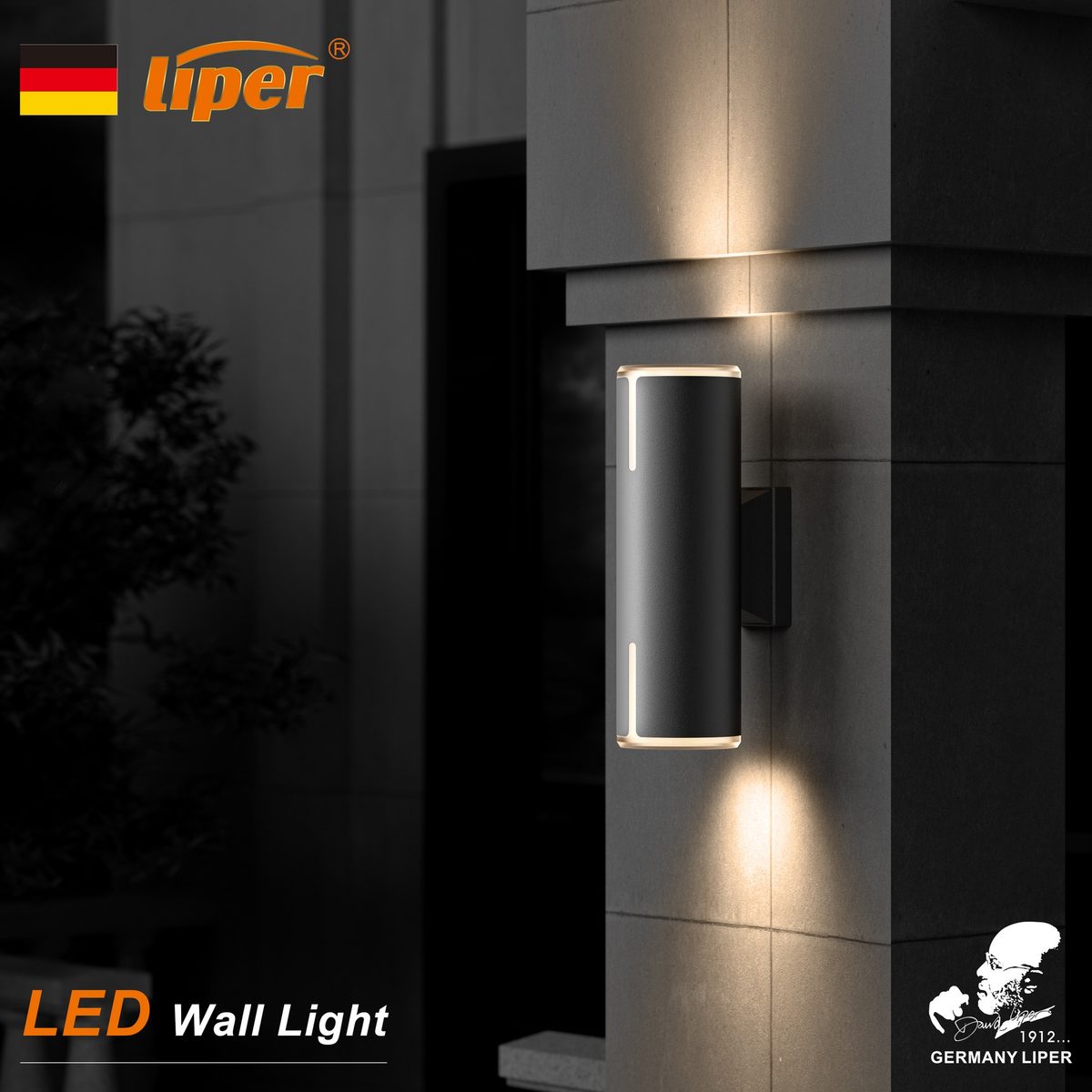 اب داون اسود LIPER KROOS 2*10W CCT IP65 220V 2