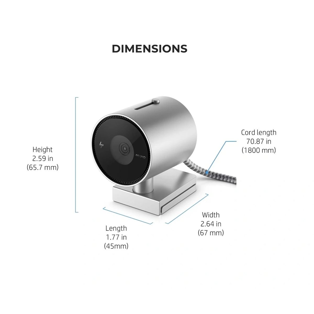 HP 950 UHD 4K Webcam (4C9Q2AA) كاميرا ويب احترافية 3