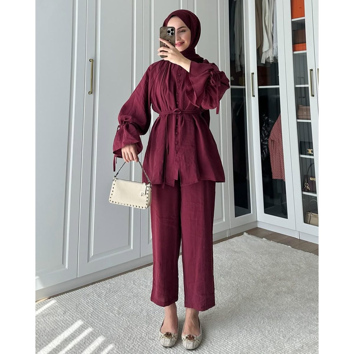 طقم قماش Tencel مع ازرار 3