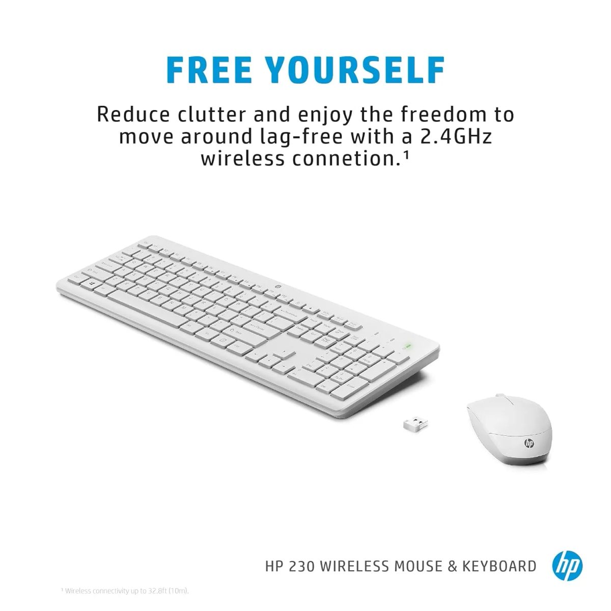 HP 230 Wireless White Keyboard and Mouse Combo(3L1F0AA)طقم كيبورد وماوس لا سلكي 4