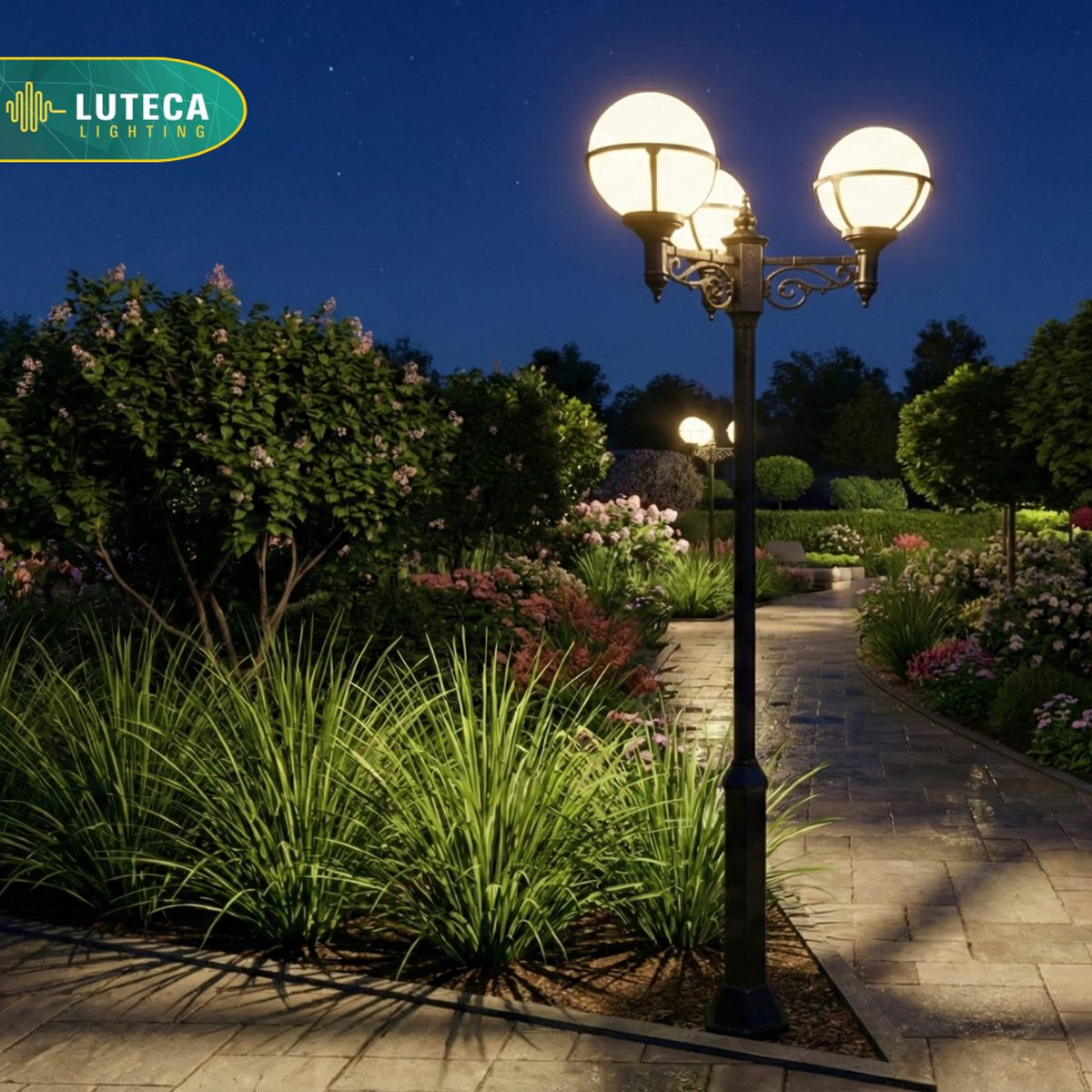 فانوس عامود ثلاثي طابة LUTECA 7500-007 3