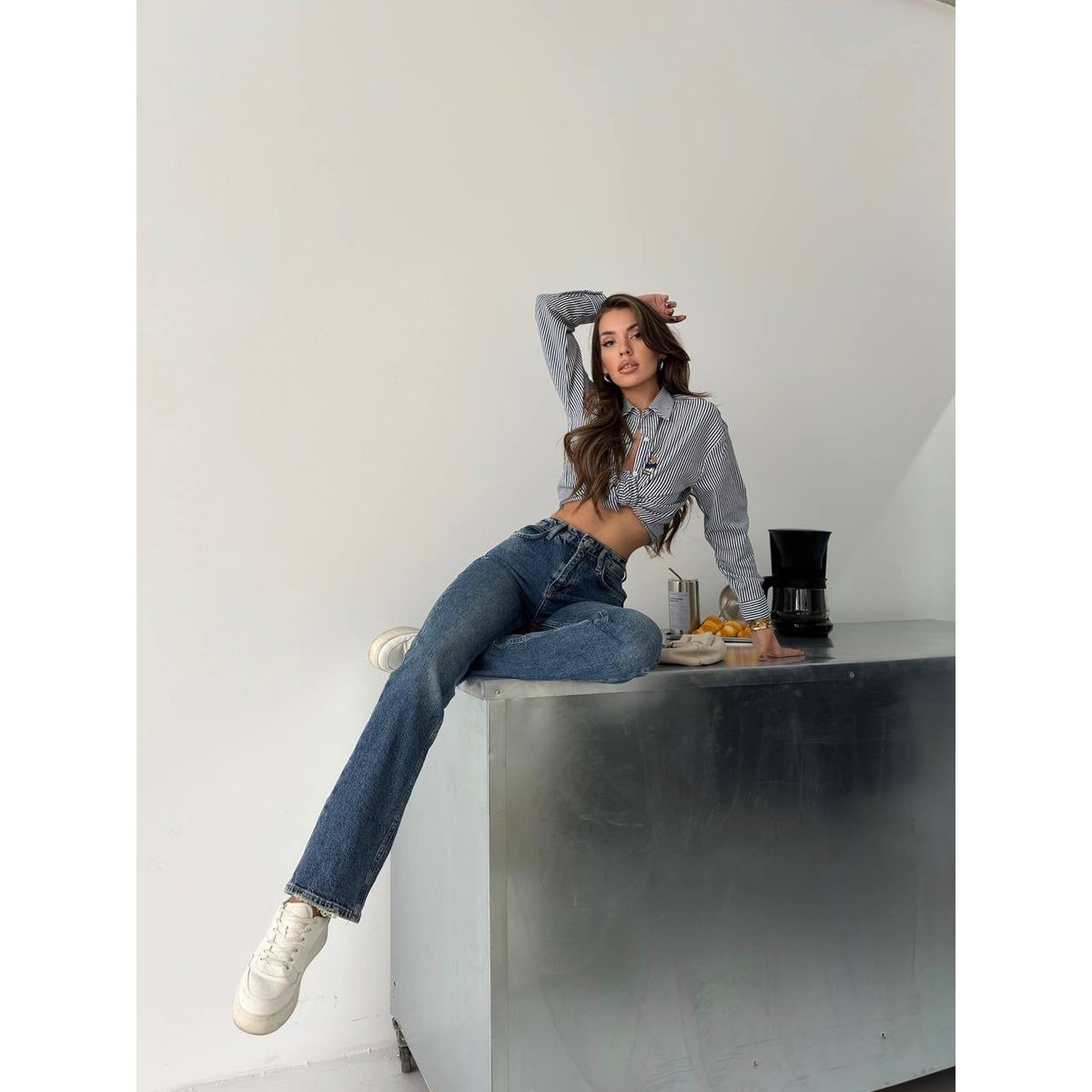 Mid Straight Jeans /Dark Blue