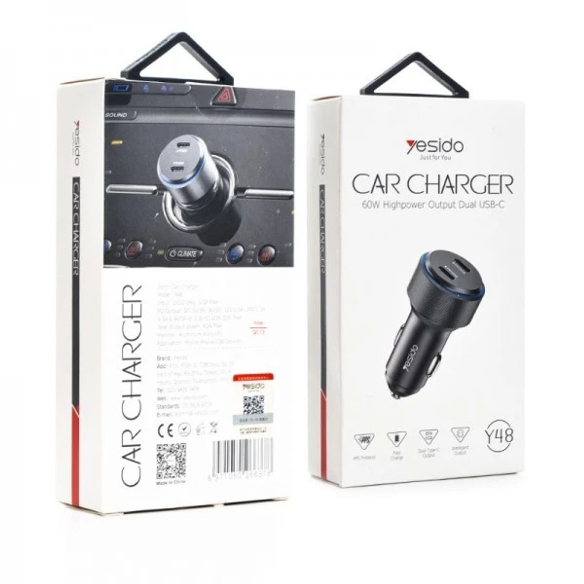 YESIDO Y48 60W High Power Fast Charging Car 4