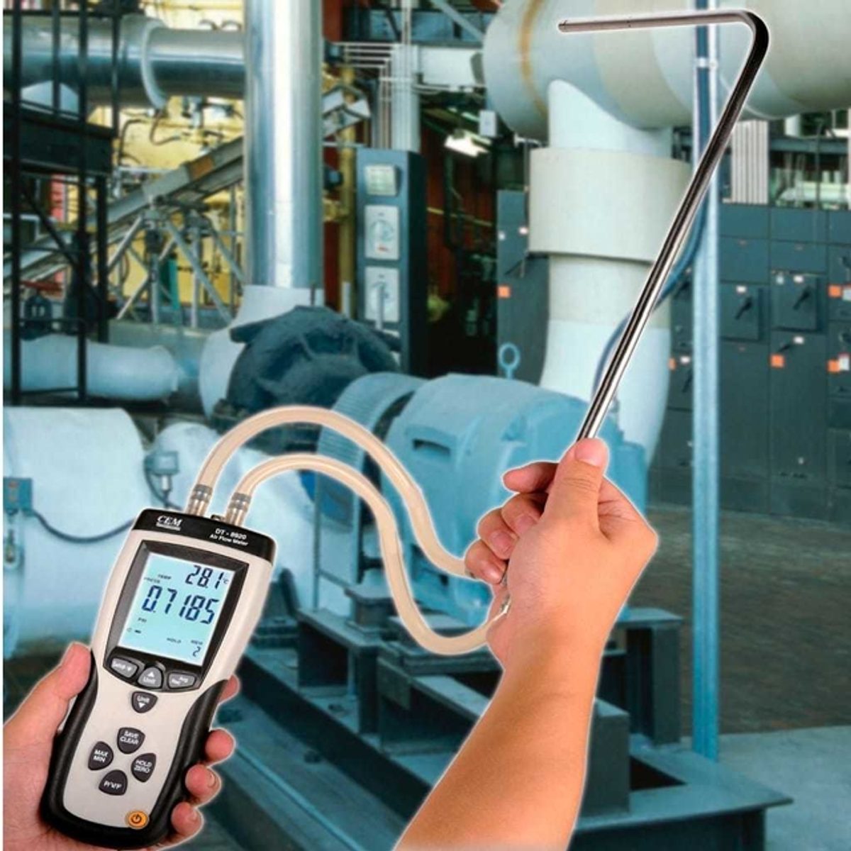CEM DT-8920  Pressure and flow meter-جهاز قياس الضغط وتدفق الهواء 2