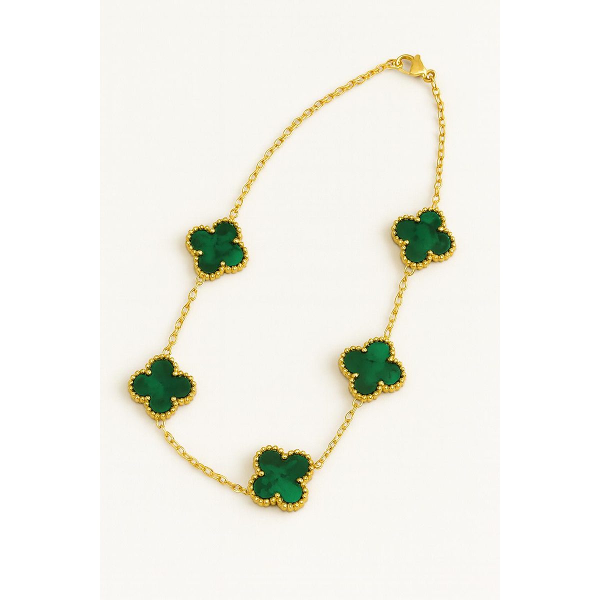 سوارة فان كليف بلون أخضر غامق مموج