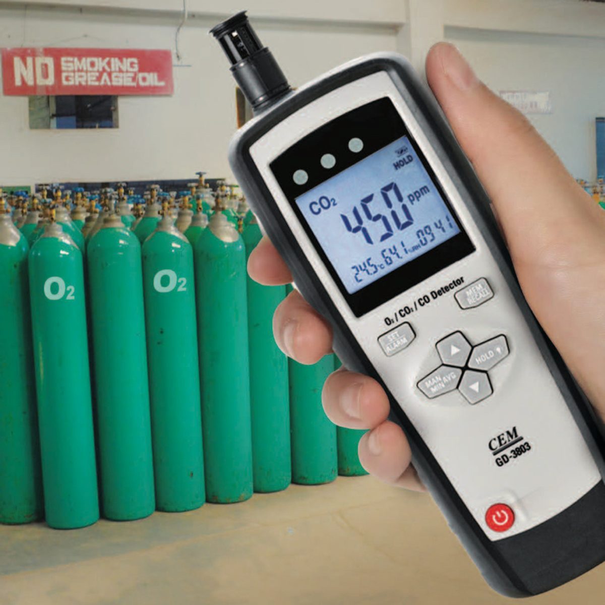 CEM GD-3803 4 in 1 Multifunction GAS Meter – جهاز قياس  الغازات (الاكسجين,الكربون,ثاني أكسيد الكربون,الحرارة والرط 2