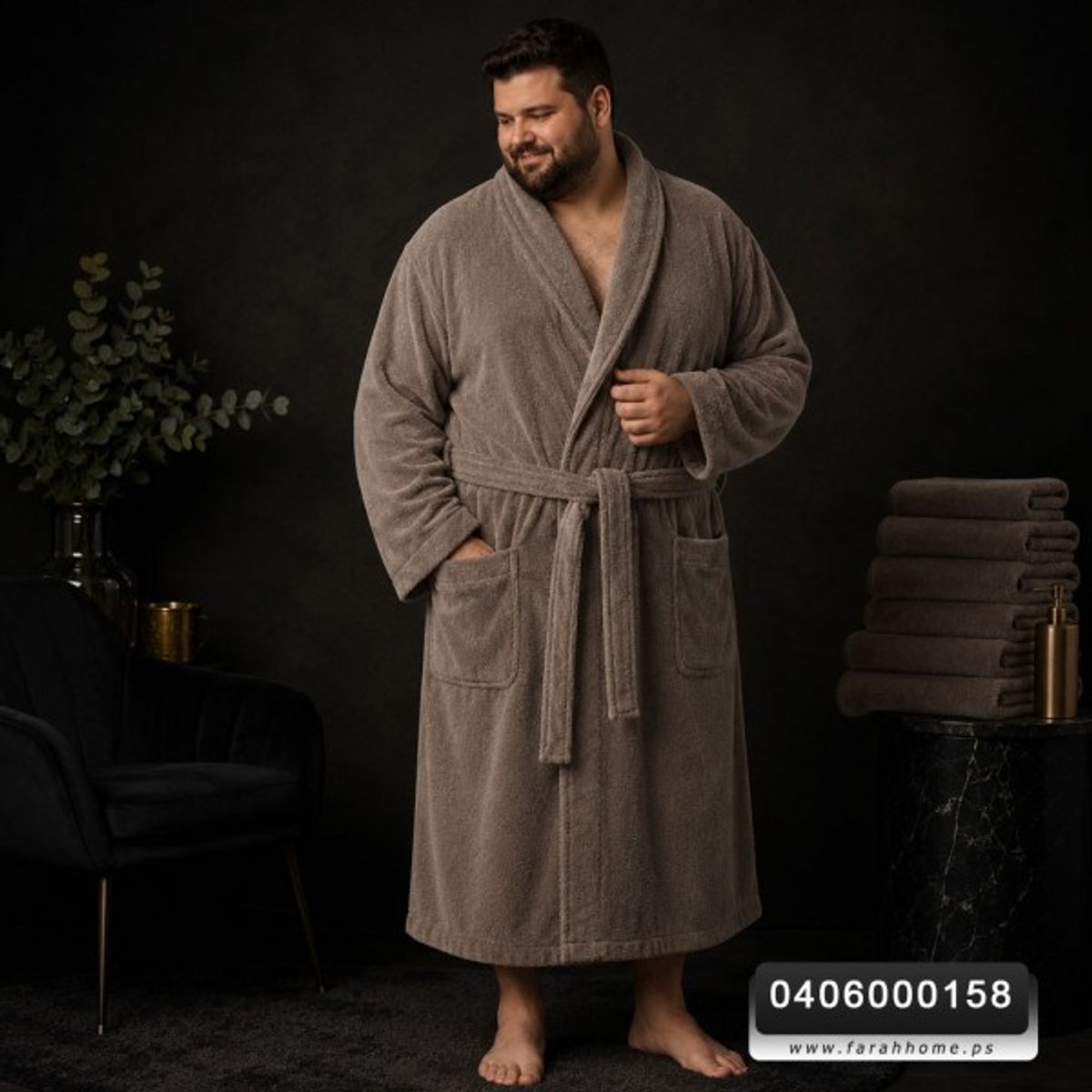 برنص روب حمام كوزي قطن 100% حجم XL