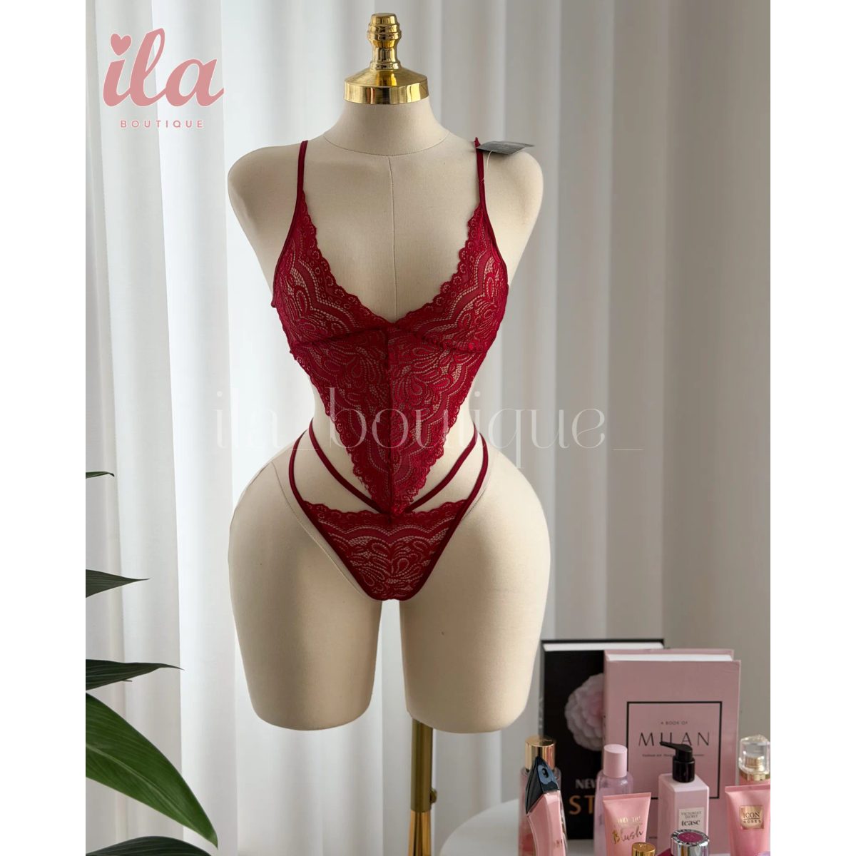 بودي سوت خمري دانتيل ONE SIZE 2