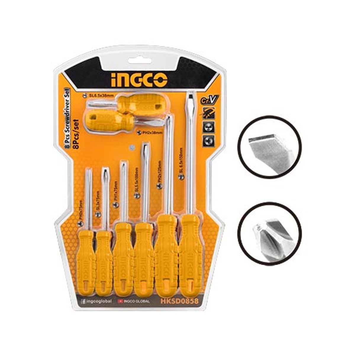 طقم مفكات 8 قطع -INGCO