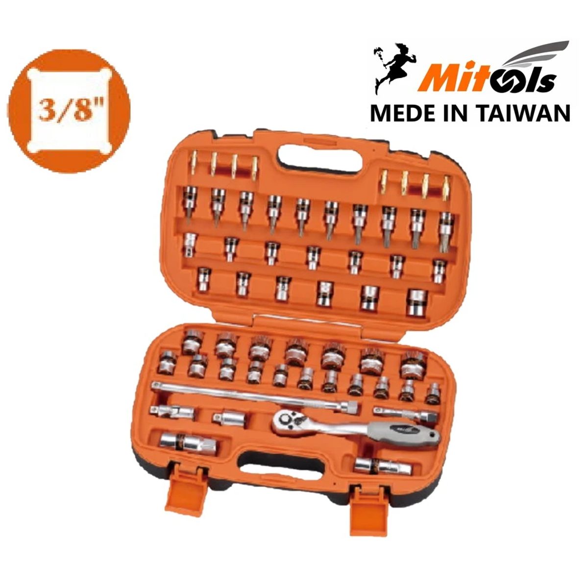 MITOOLS-0111302-طقم بكسات 3/8 انش تايواني