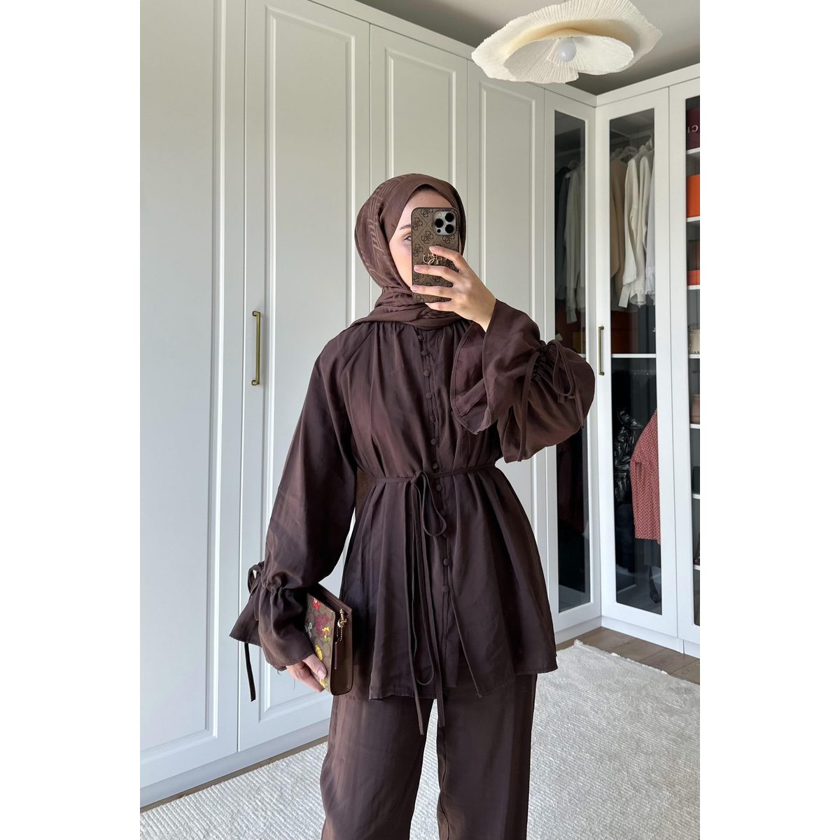 طقم قماش Tencel مع ازرار