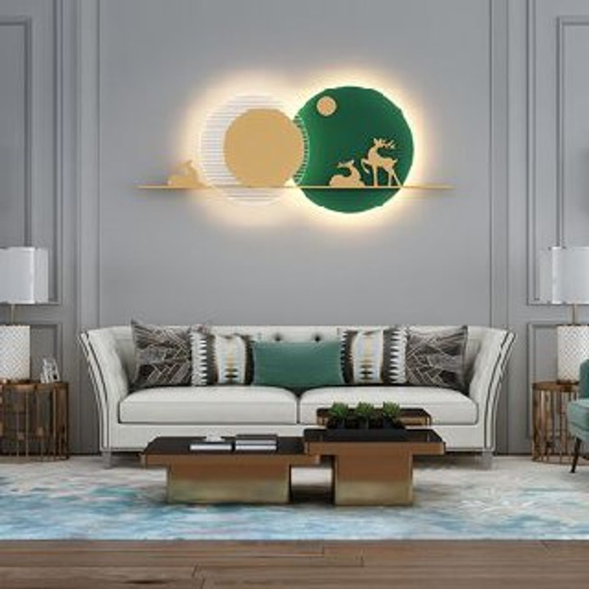 ثرية جنب B6037 / D1000 4000K 24W 100*52CM 3