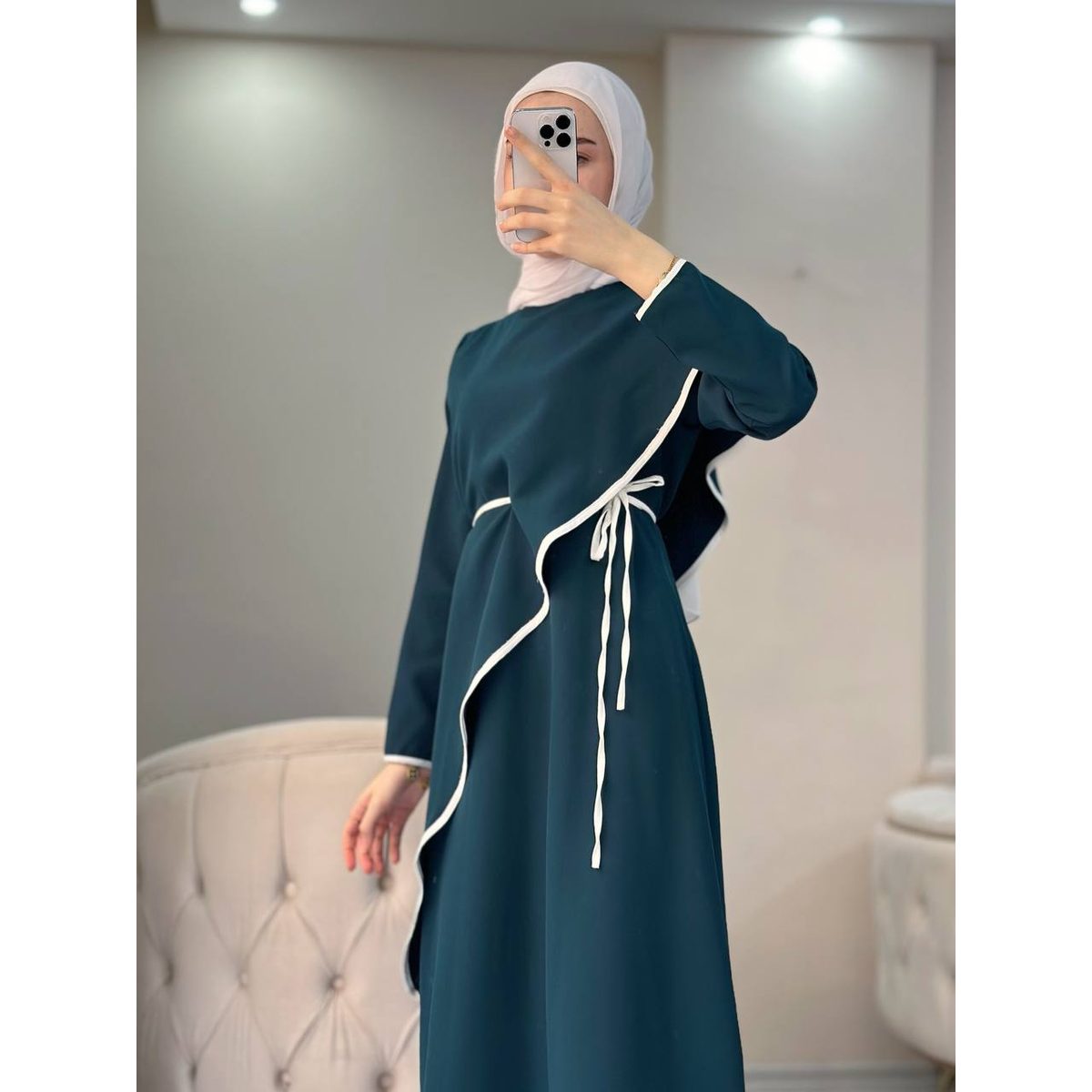 فستان دبل كريب بعدة الوان 5