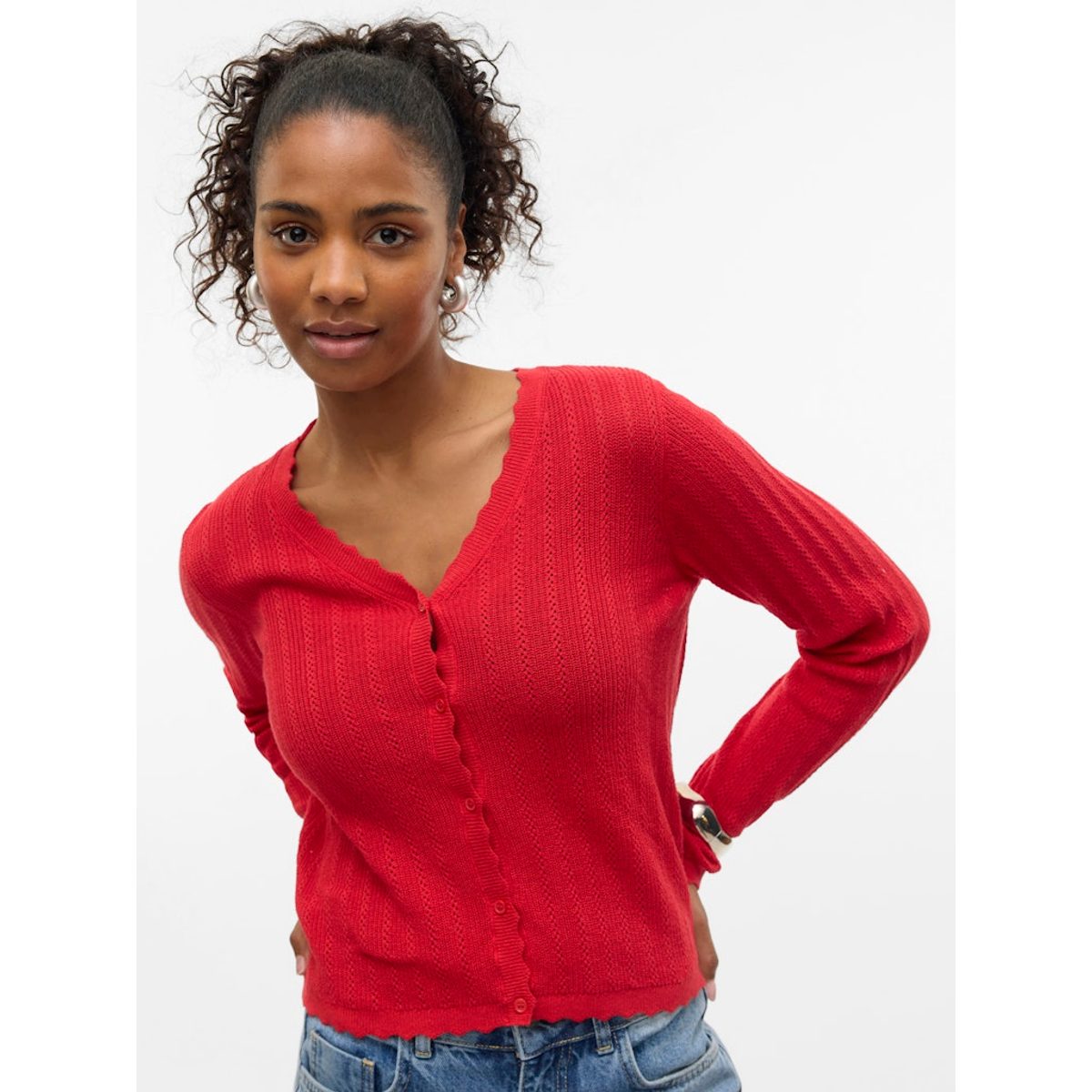 POINTELLE V-NECK CARDIGAN 2