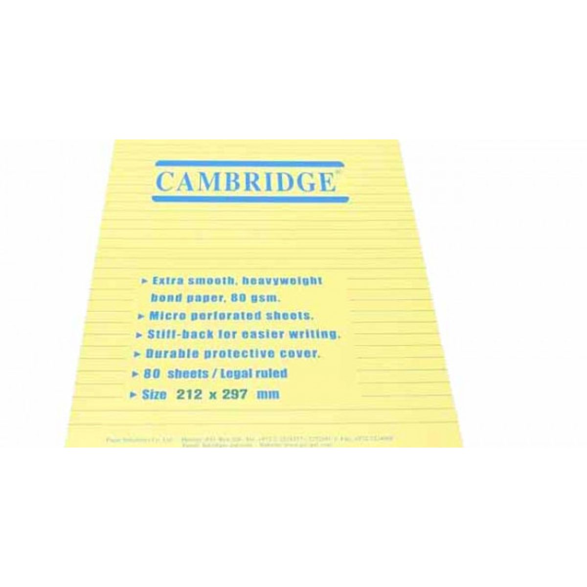 دفتر بلوك ورق أصفر سلك A4 CAMBRDGE