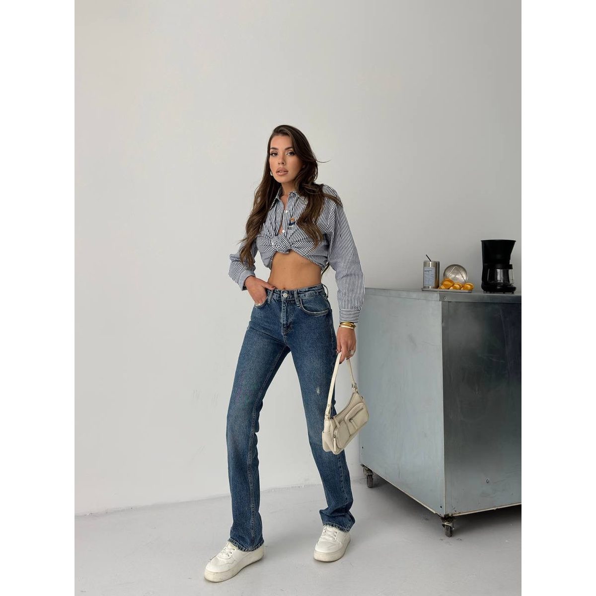 Mid Straight Jeans /Dark Blue 2