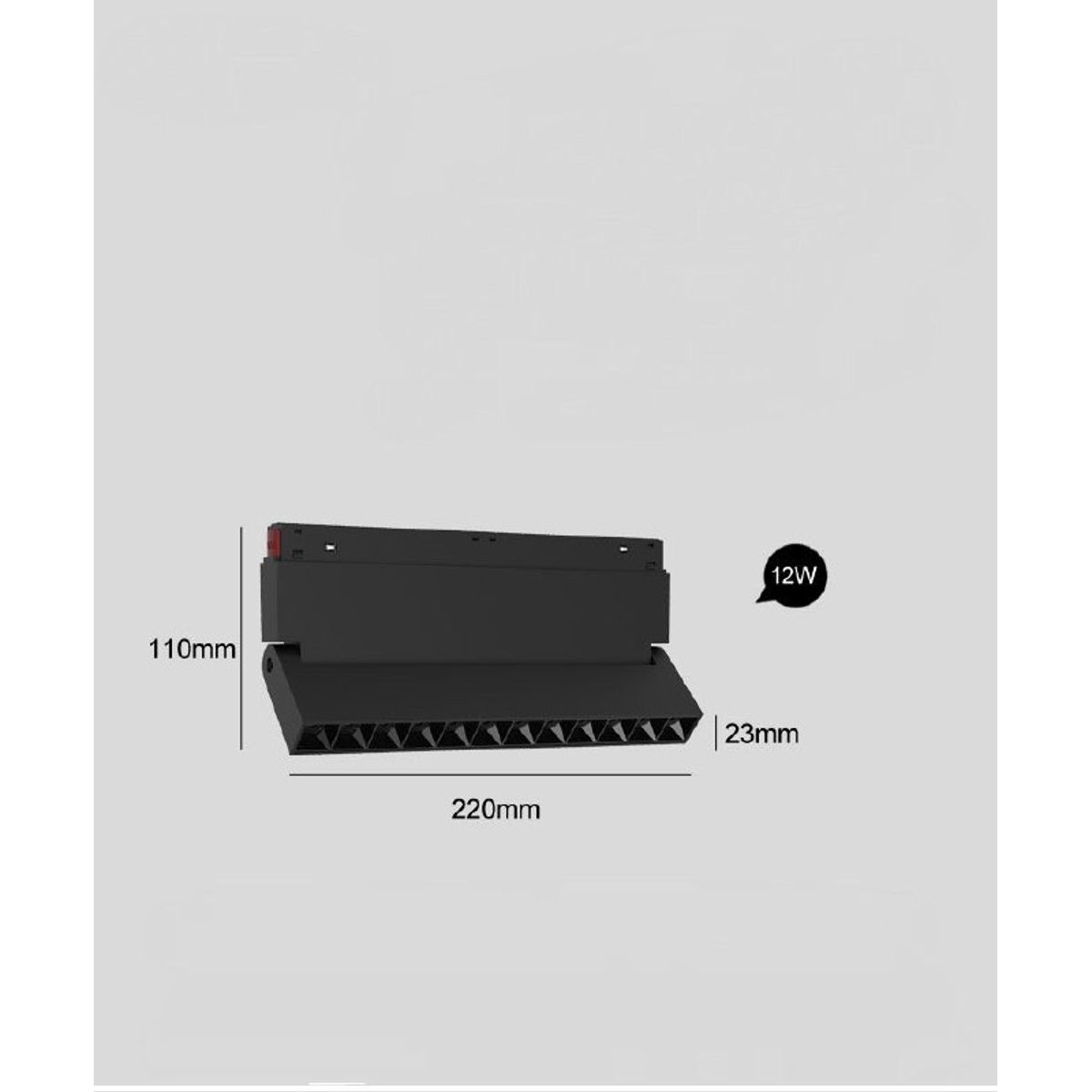 انارة مغناطيس متحرك دفتر عدسات اسود 12W 4000K 20MM 11CM 2