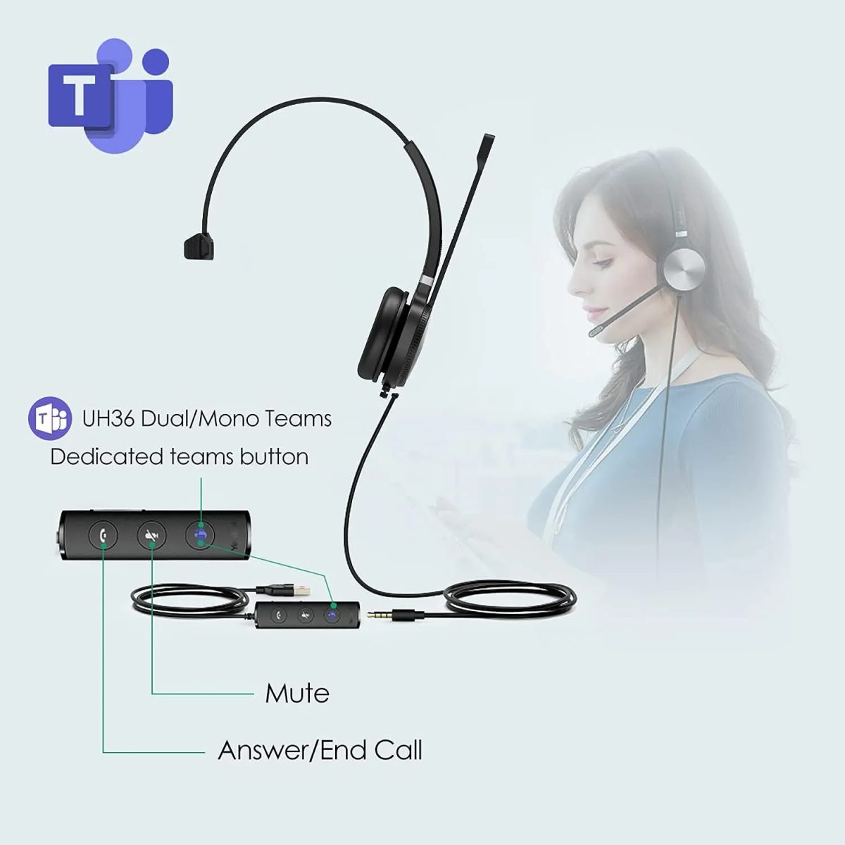 Yealink UH36 Professional USB Headset سماعة 3