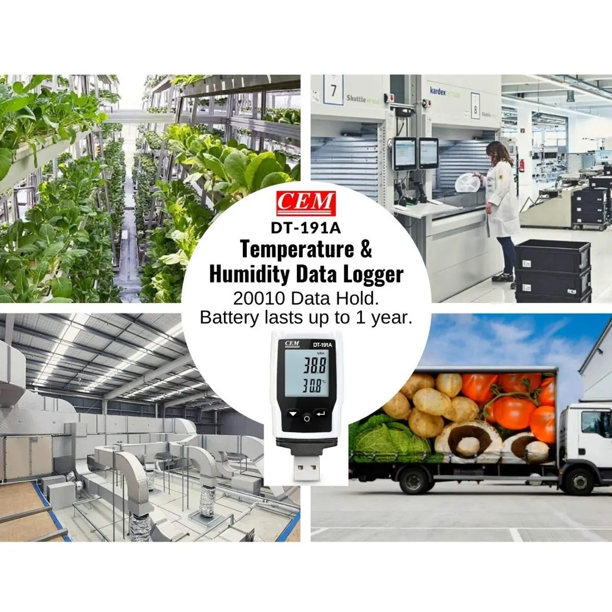 CEM DT-191A Temperature and Humidity Data Logger-جهاز تسجيل قراءات الحرارة والرطوبة 3