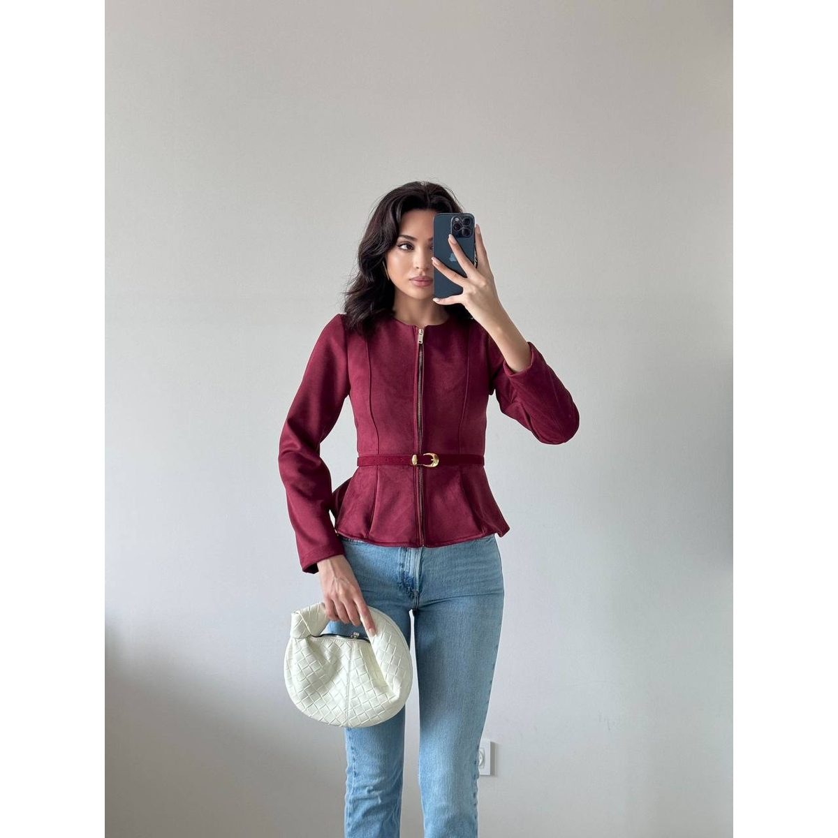 جكيت جلد ناعم Suede 2