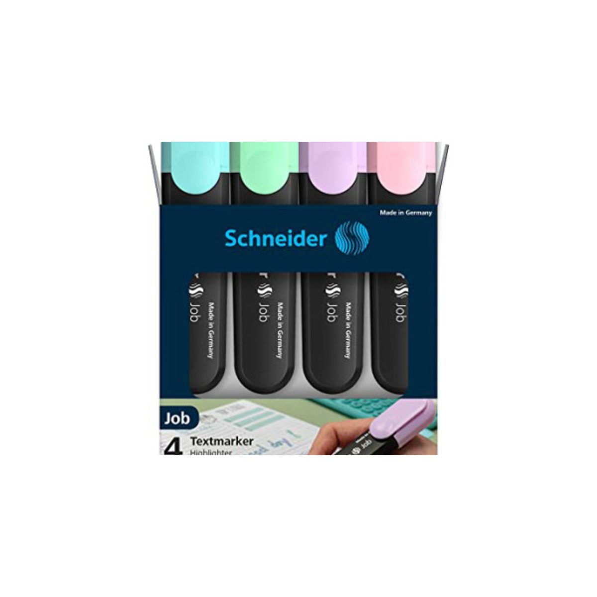 طقم أقلام تحديد هاي لايتر 4 ألوان الماني SCHNEIDER JOB