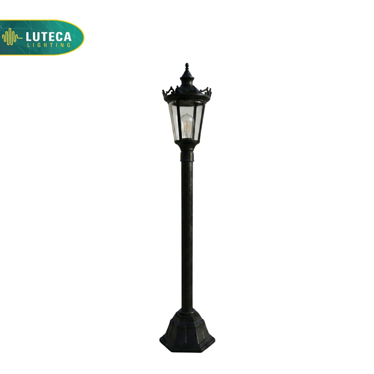 فانوس عامود مفرد اسود LUTECA 9500-004-44