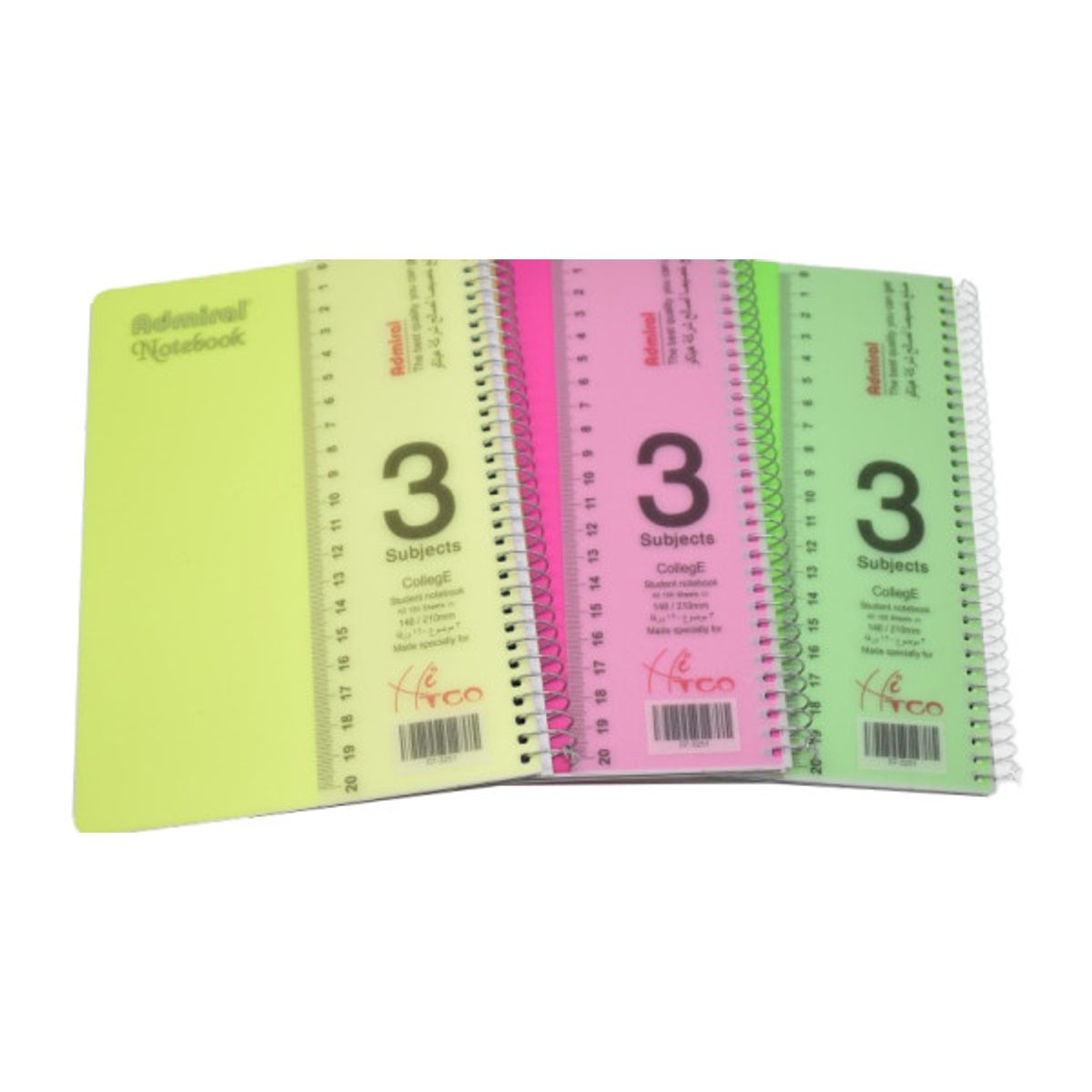 A5 دفتر سلك أدميرال 3 موضوع مقاس صغير