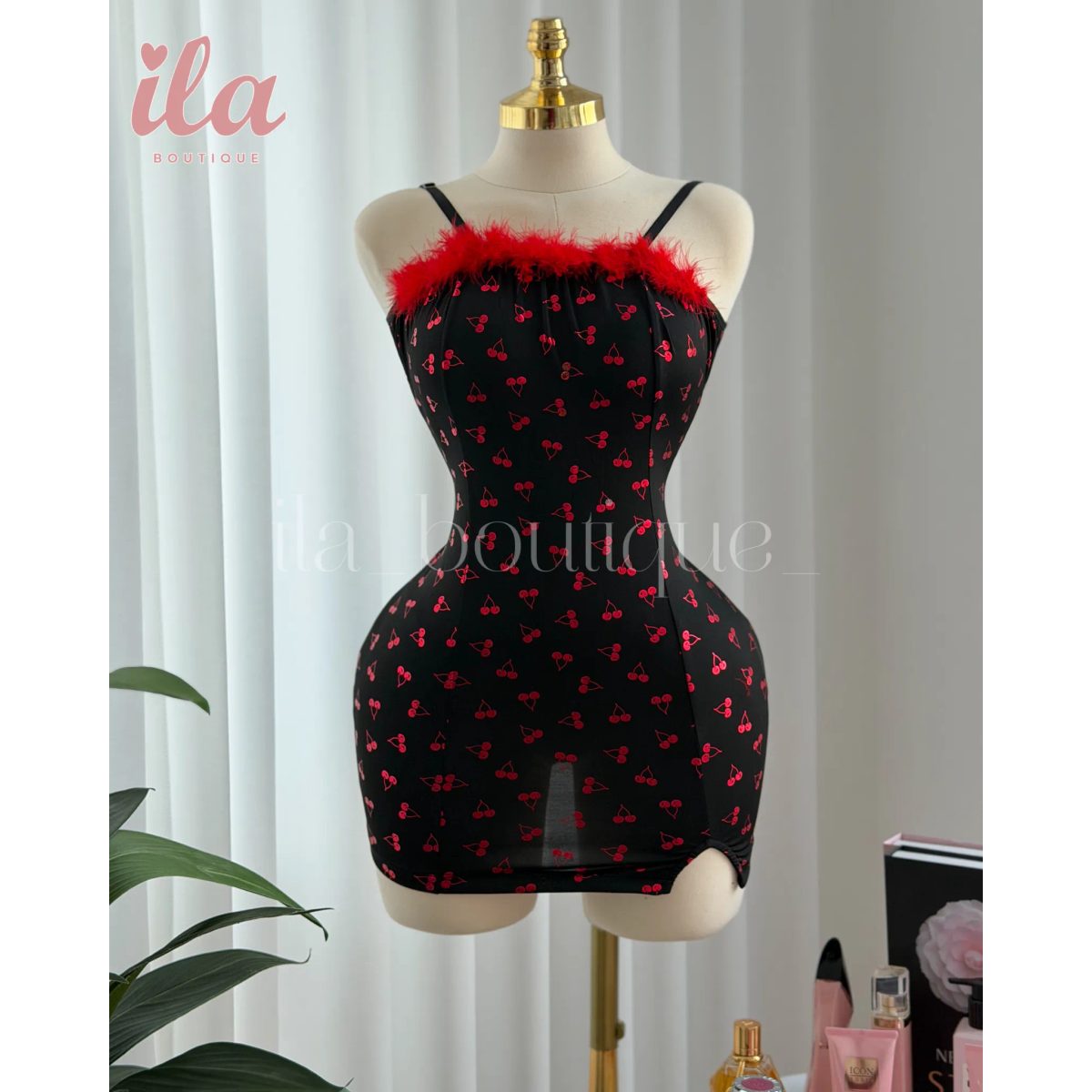فستان اسود كرز 2