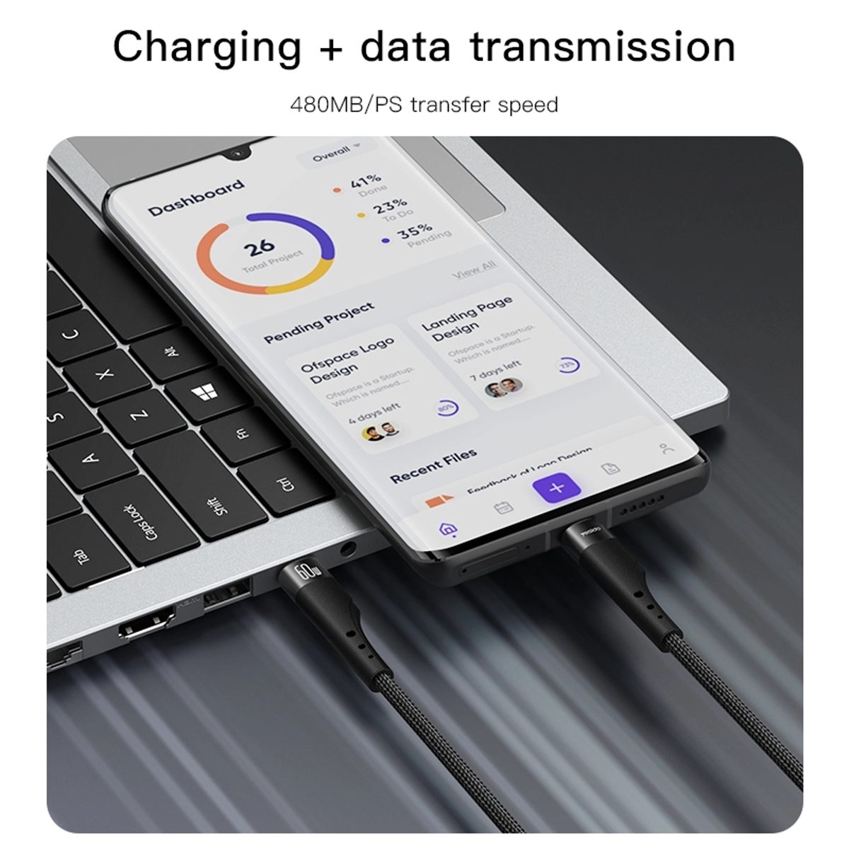 YESIDO CA116 3m Type-C To Type-C Data Transfer- وصلة شاحن ونقل معلومات 3