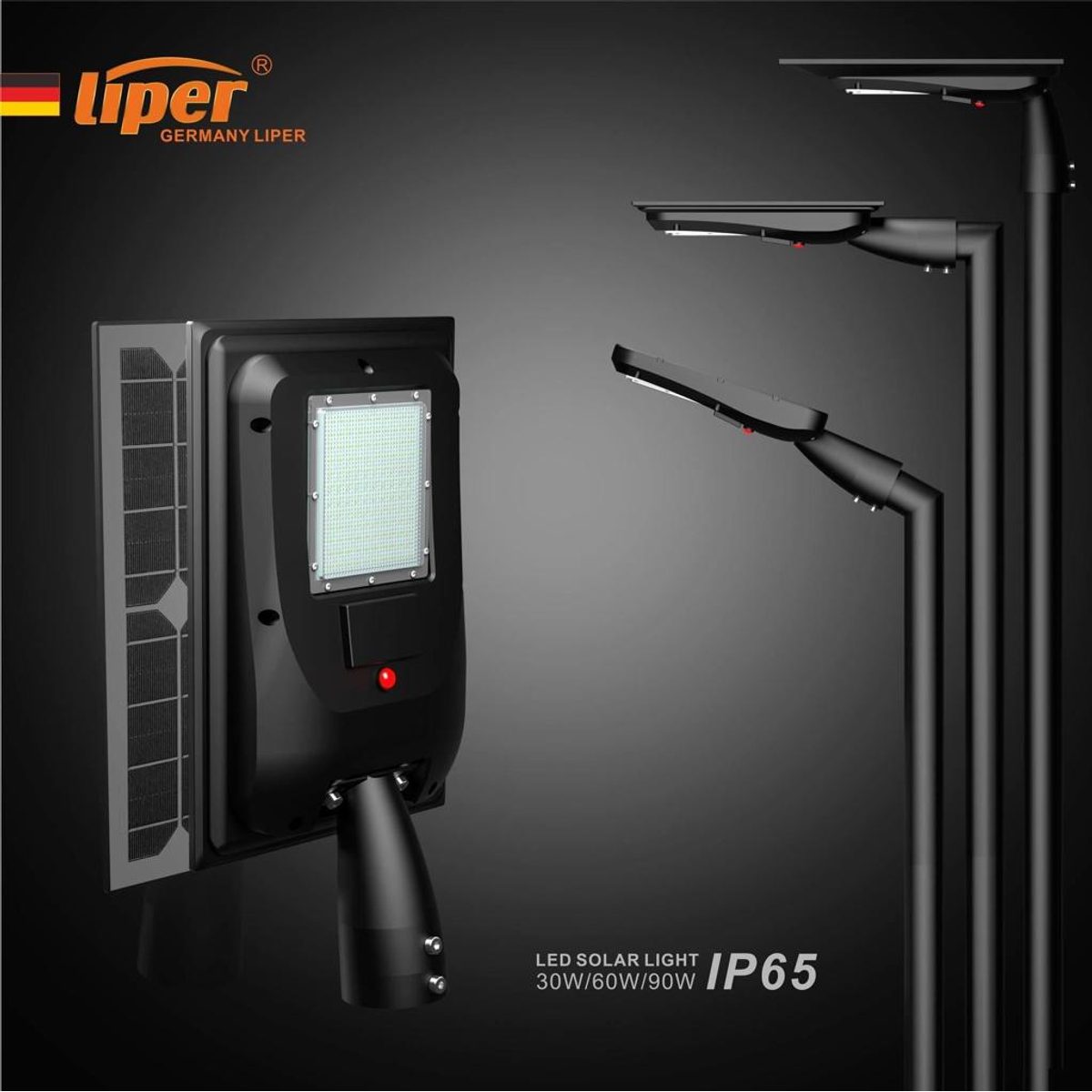 كشاف شارع لد طاقة شمسية LIPER 6500K 60W 3