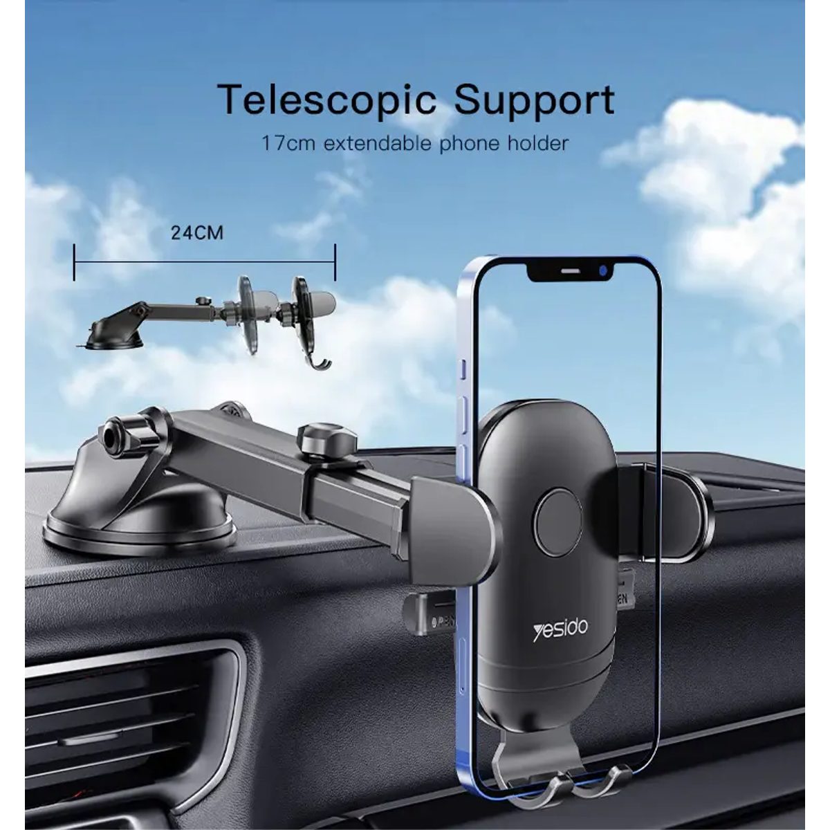 YESIDO C138 FREE STRETCH HOLDER-حامل للهاتف المحمول بزاوية دوران 360 درجة 3
