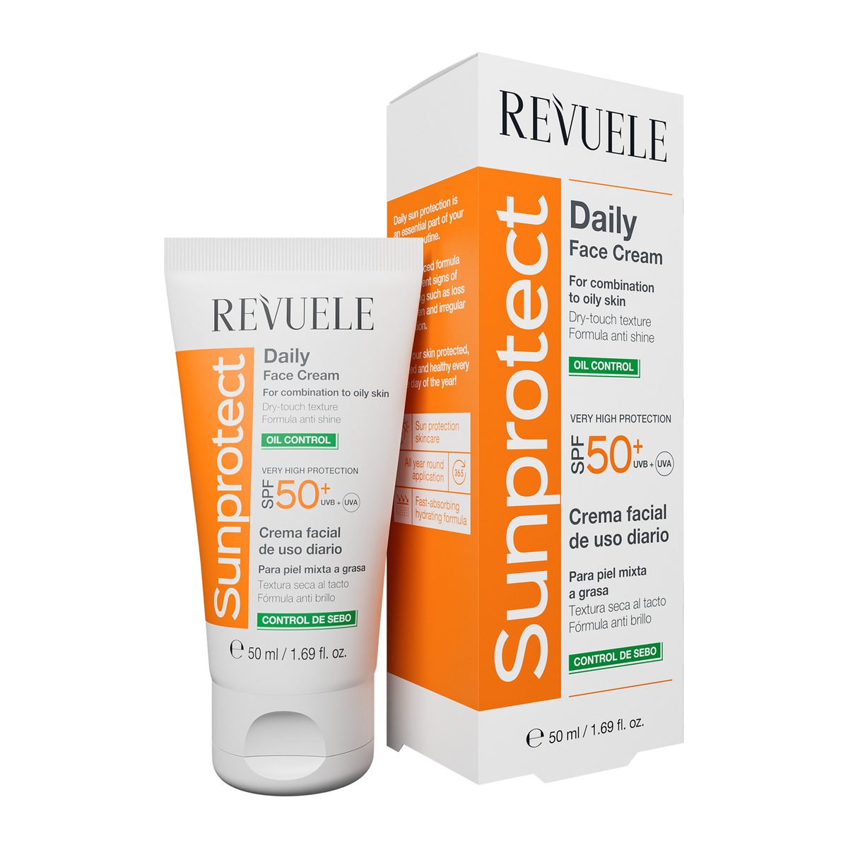 REVUELE SUNPROTECT DAILY FACE CREAM – OIL CONTROL, SPF 50+ -50ml
