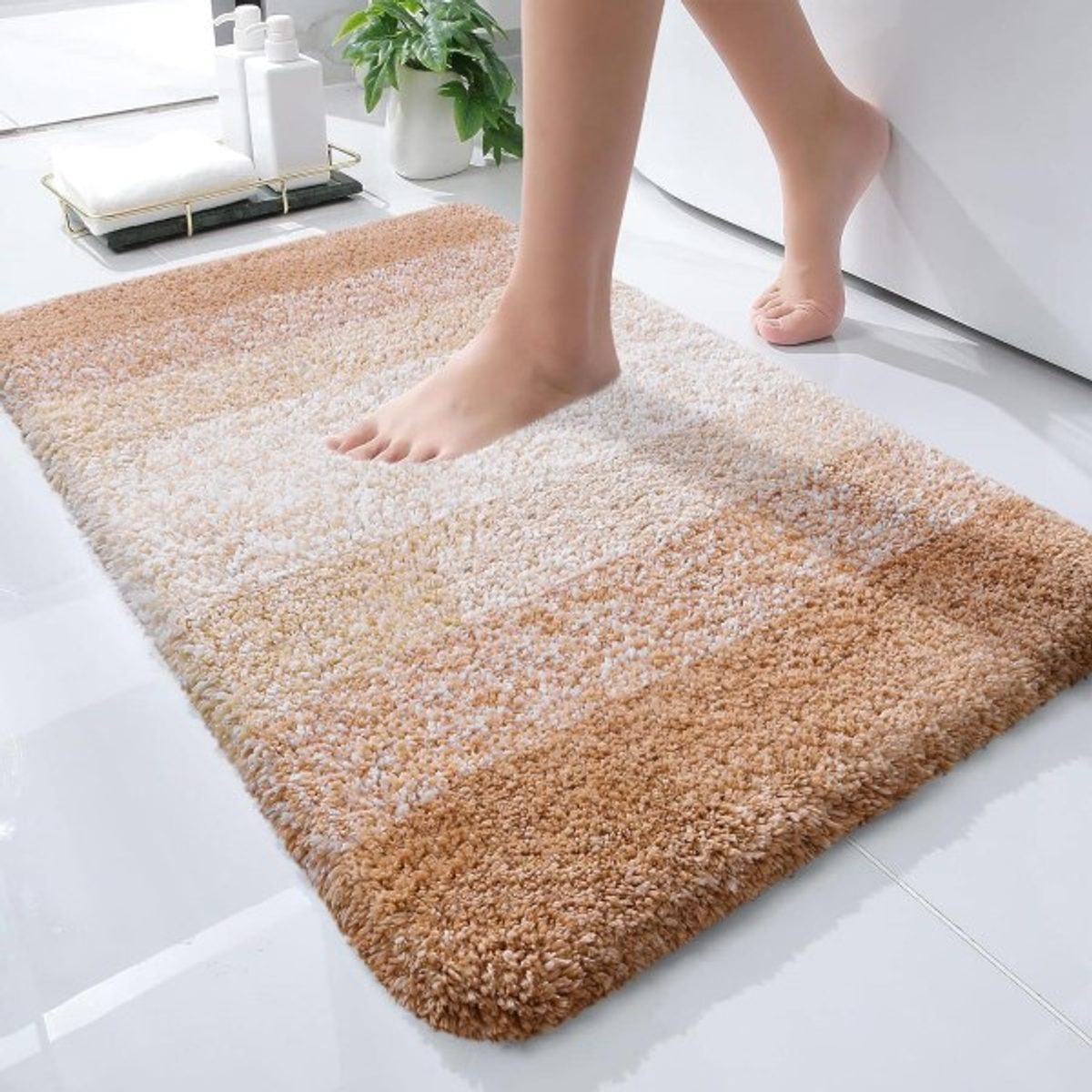دعسة حمام / مطبخ قطن نافر فرو 61 سم × 41 سم - بيج