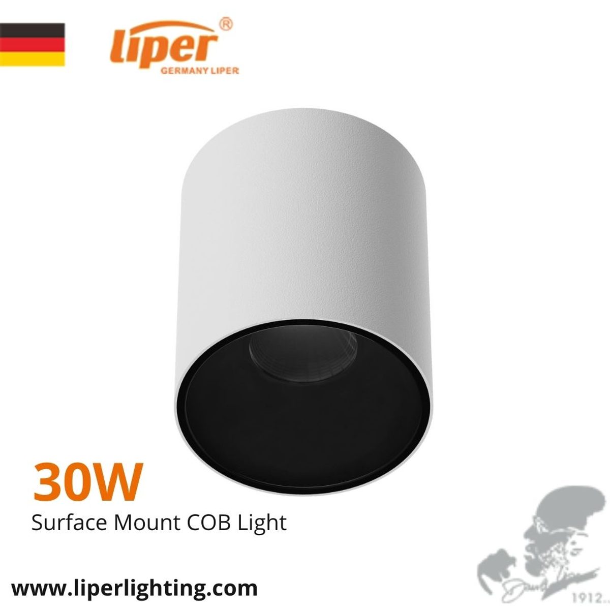 سلندر ابيض ثابت LIPER TEO CCT 30W IP40