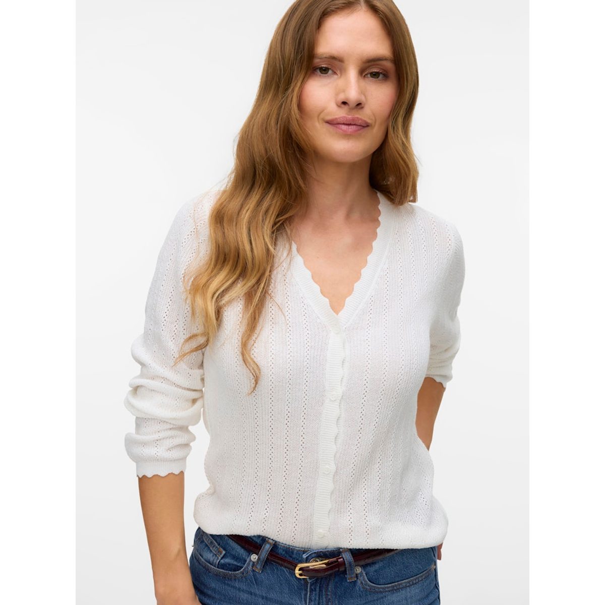 POINTELLE V-NECK CARDIGAN 2