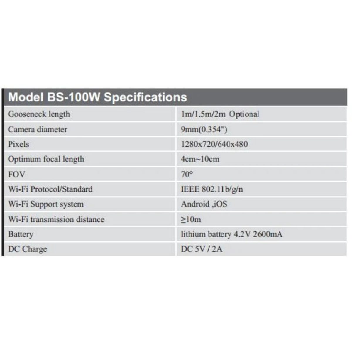CEM BS-100W-Wireless Borescope كاميرا لا سلكية 2