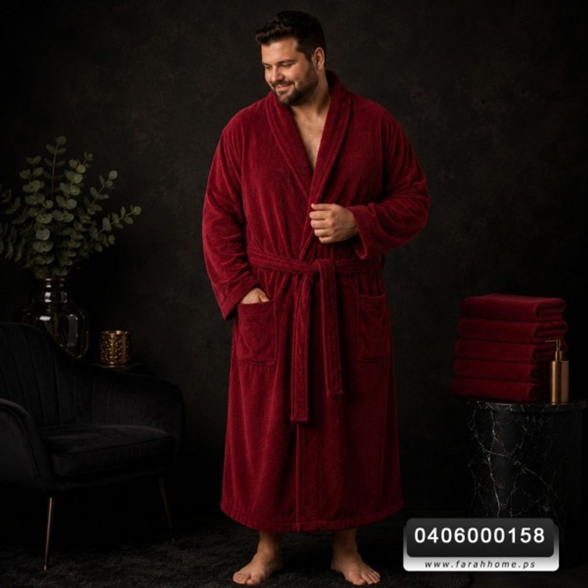 برنص روب حمام كوزي قطن 100% حجم L