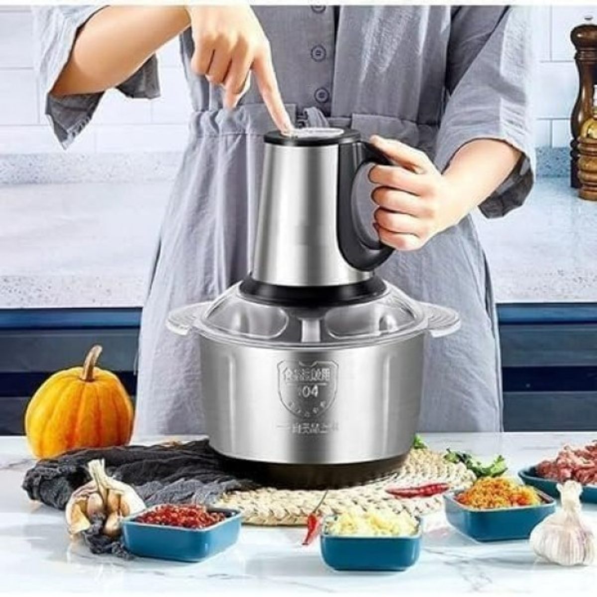 فرامة ملوخية وخضار ستانلس 3 لتر 3 سرعات 300 وات GM-80