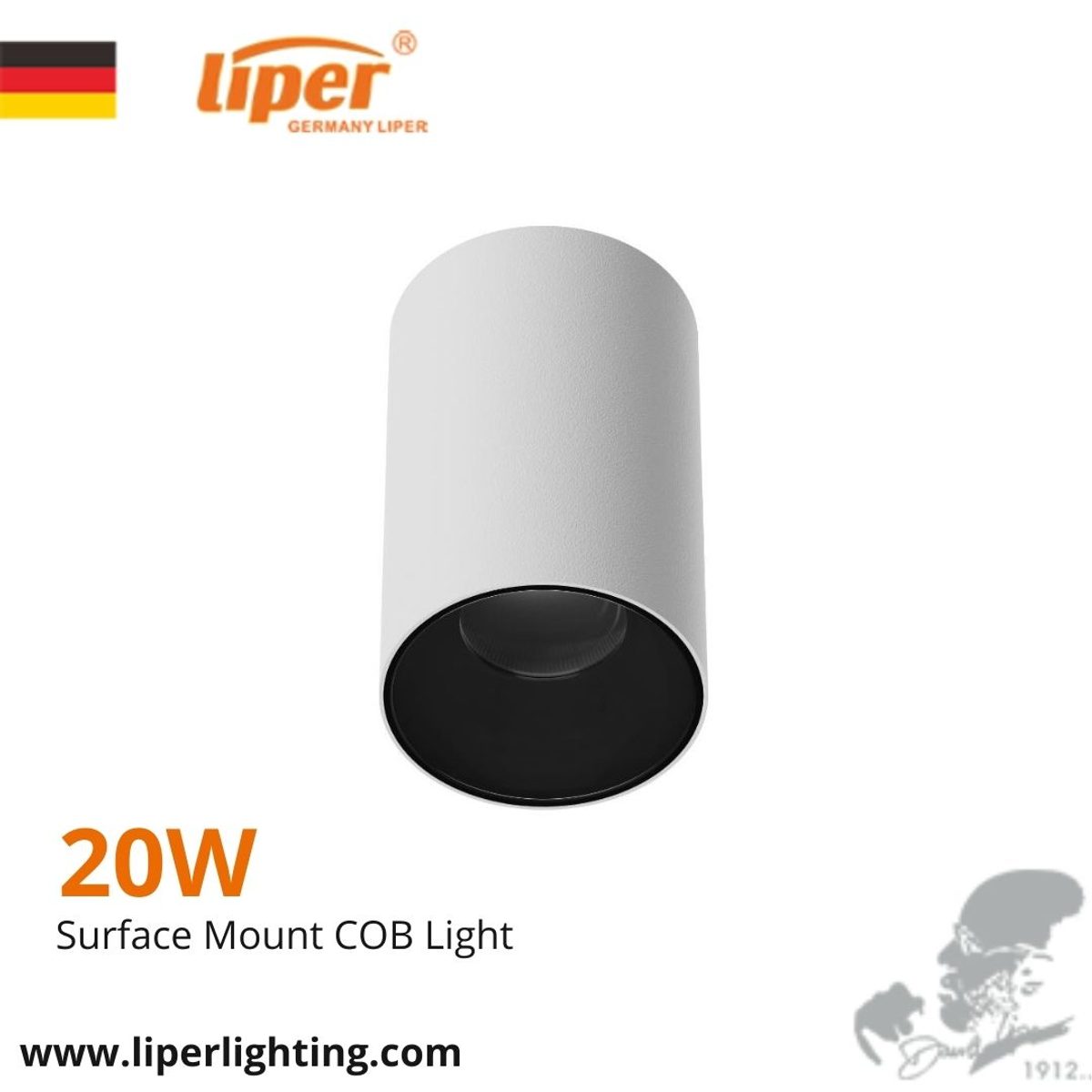 سلندر ابيض ثابت LIPER TEO CCT 20W IP40
