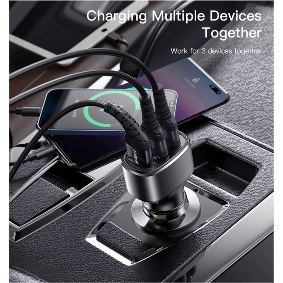 YESIDO Y46 42W 3 USB Port Car Fast Charger(Black) 4