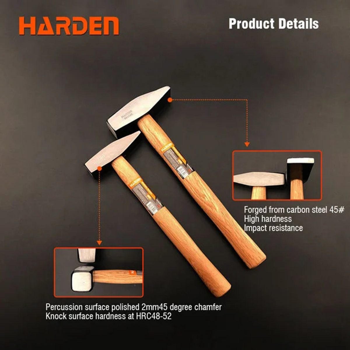 HARDEN 590013 hammer with Woodle Handle-شاكوش بيد خشب 3