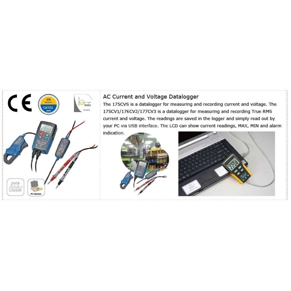 CEM DT-176CV2 AC Current and Voltage Datalogger-مسجل بيانات الفولتية و التيار المتردد. 3