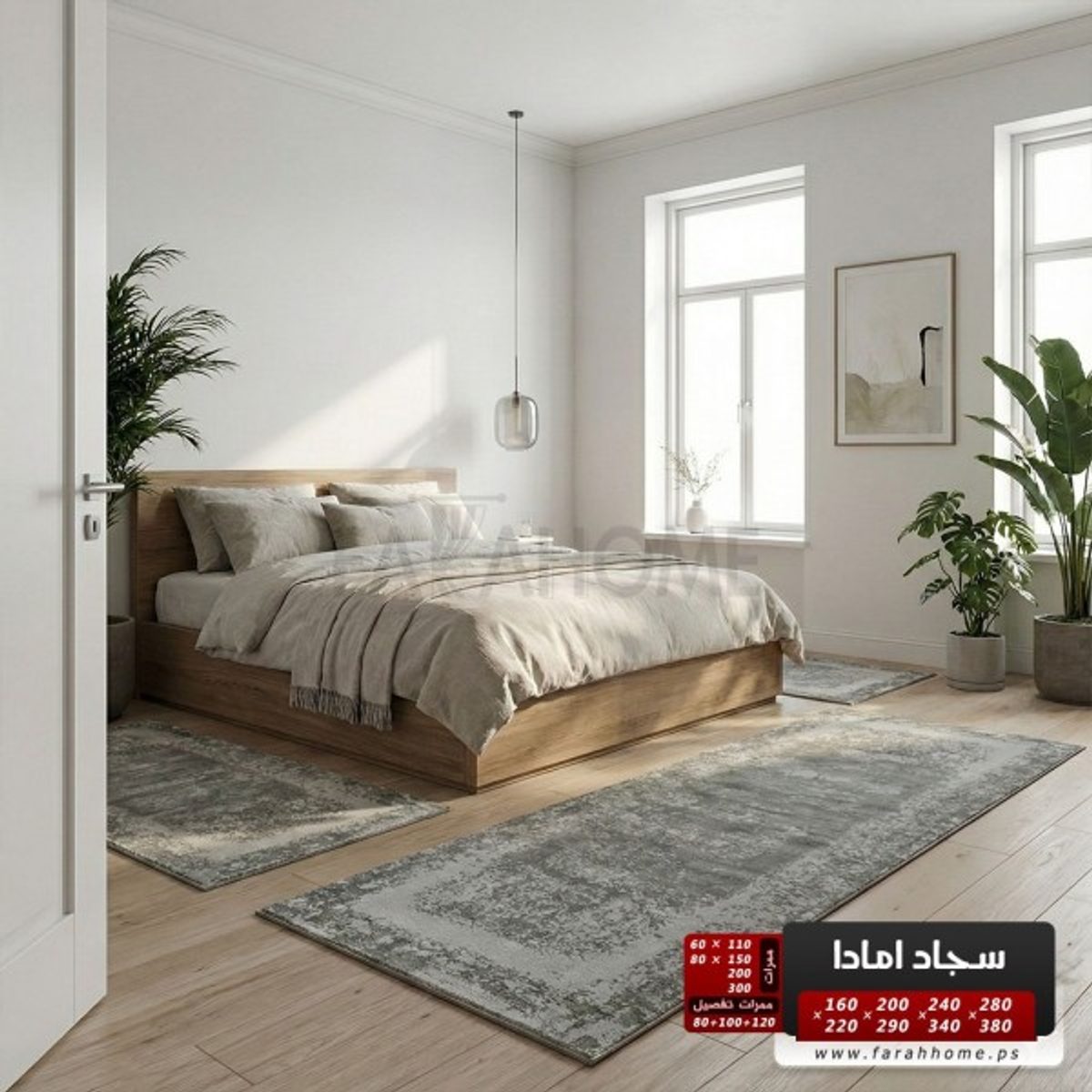 ممر سجاد امادا خيط قطن 80 × 150 سم - ستايل شرقي - لون سكني AMADA Carpet