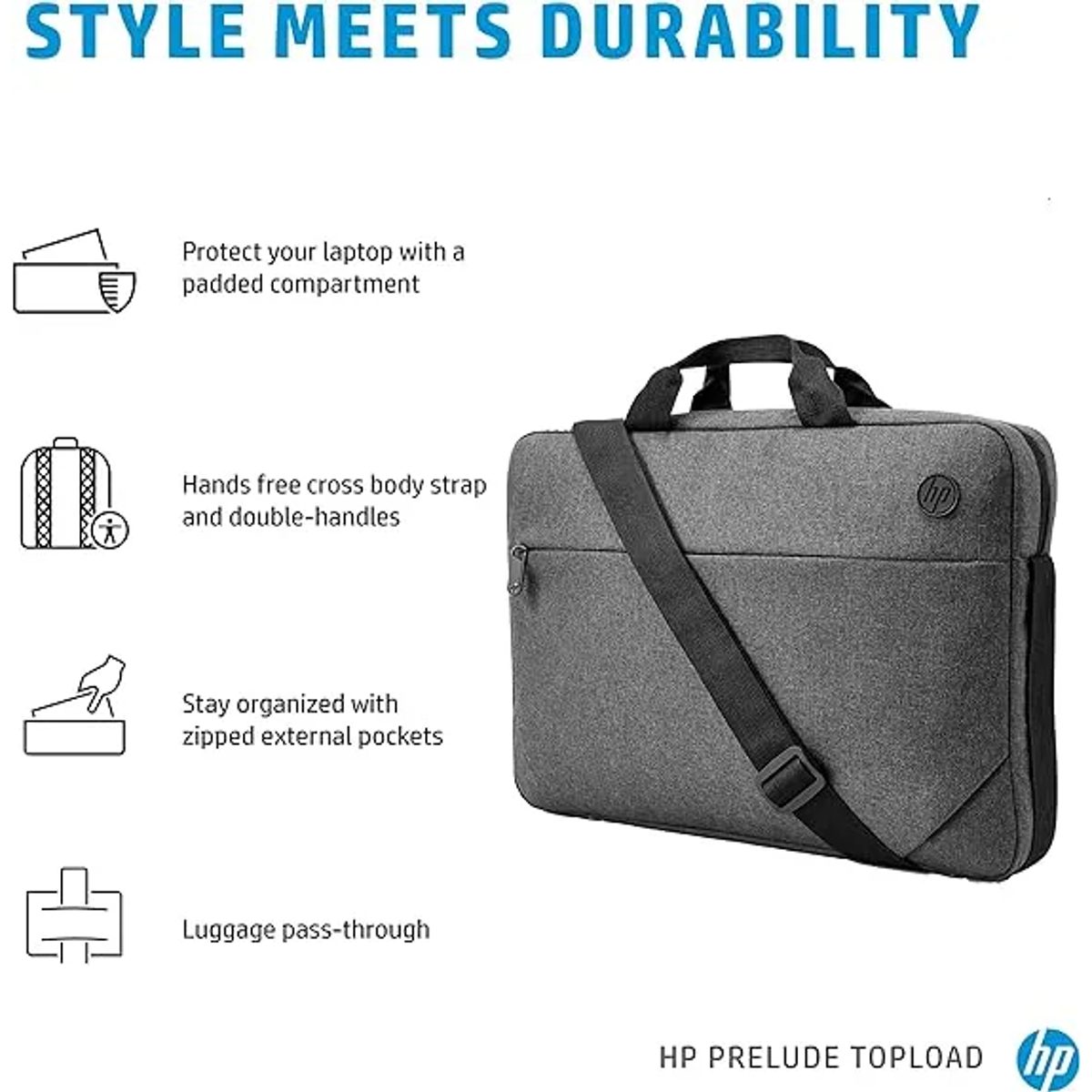 HP Prelude 15.6-inch Topload (1E7D7AA)حقيبة لابتوب مقاس 15.6 انش 2