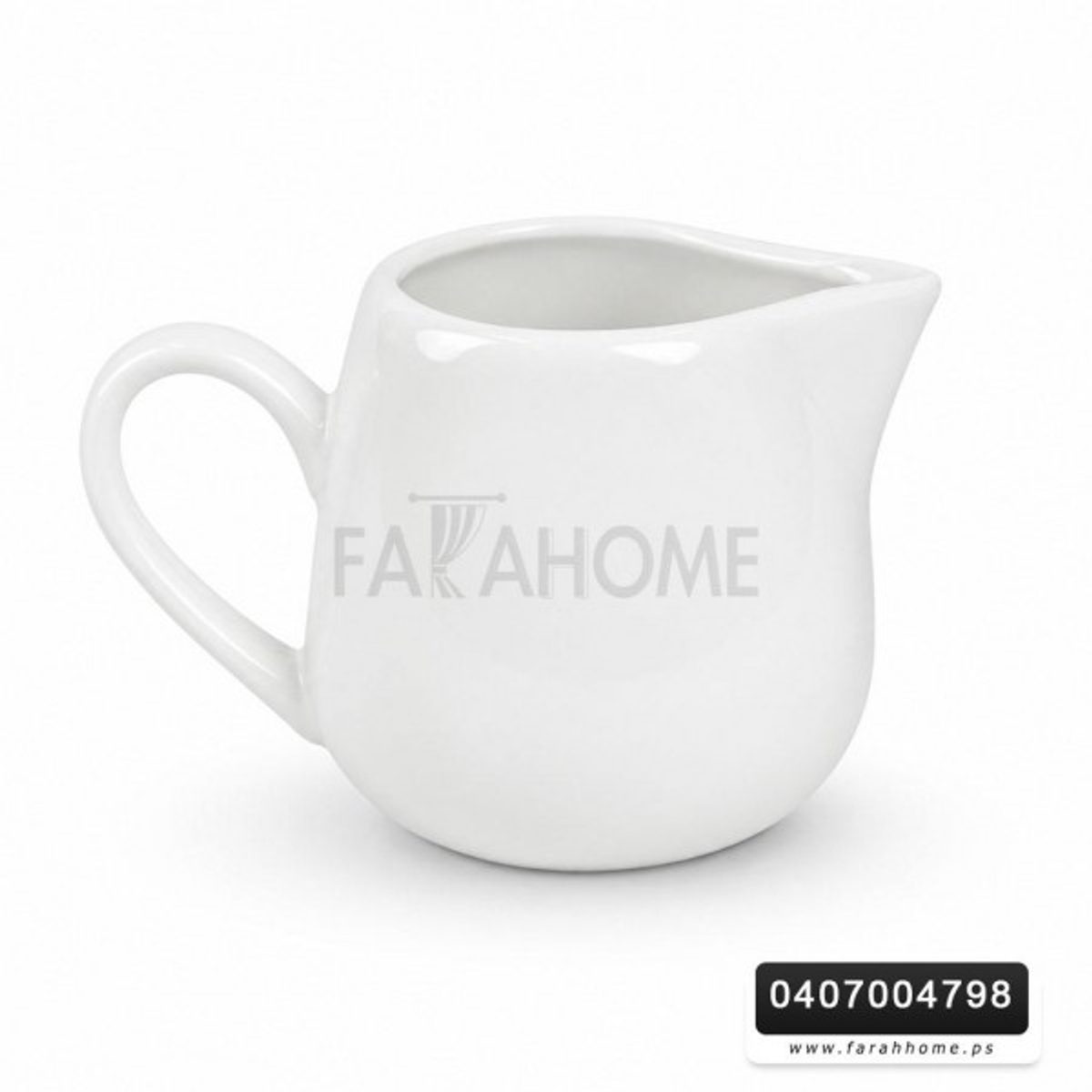 ابريق زيت بورسلان ابيض سادة