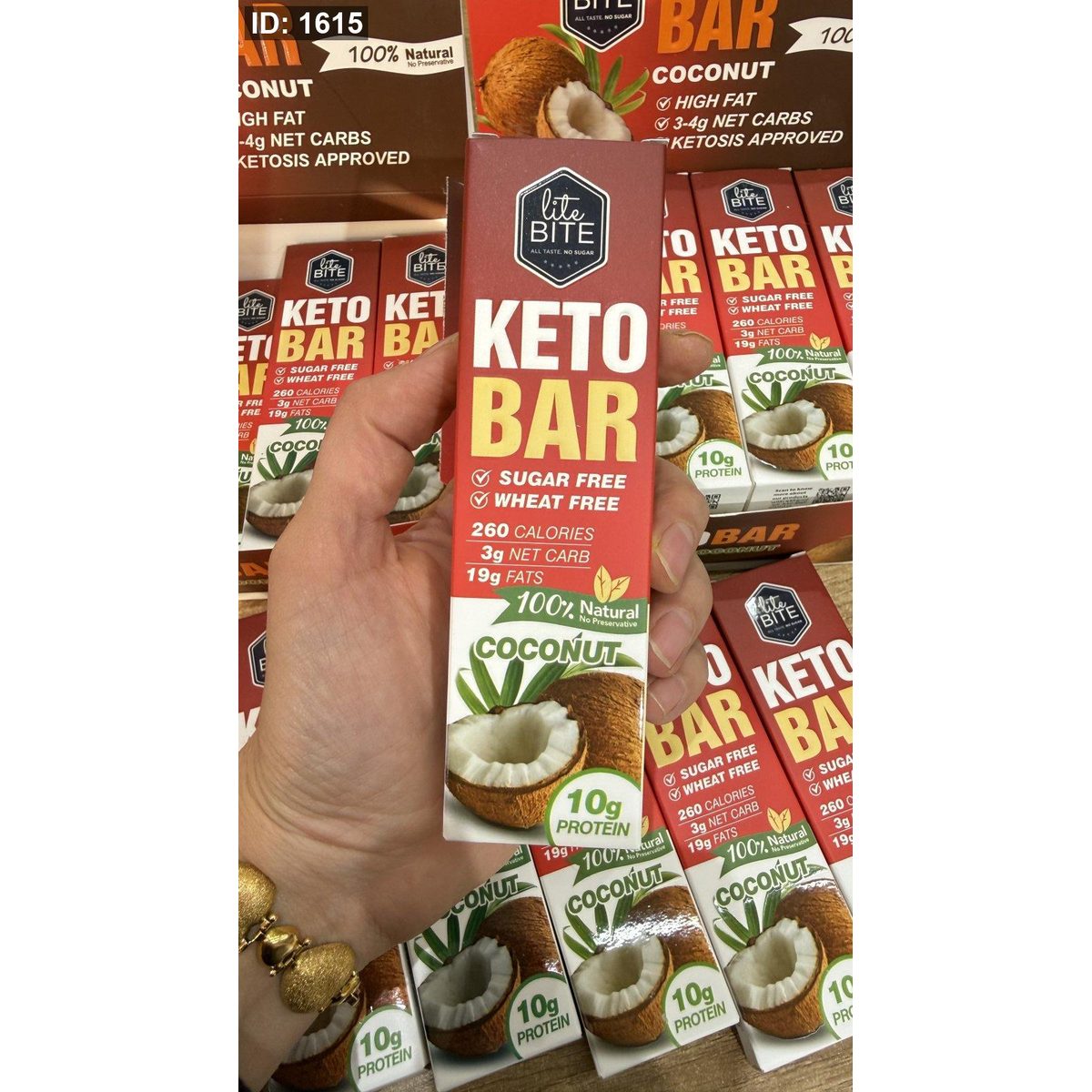 لوح شوكولاتة كيتو بنكهة جوز الهند من ماركة لايت بايت (Lite Bite) وزنه 60 غرام