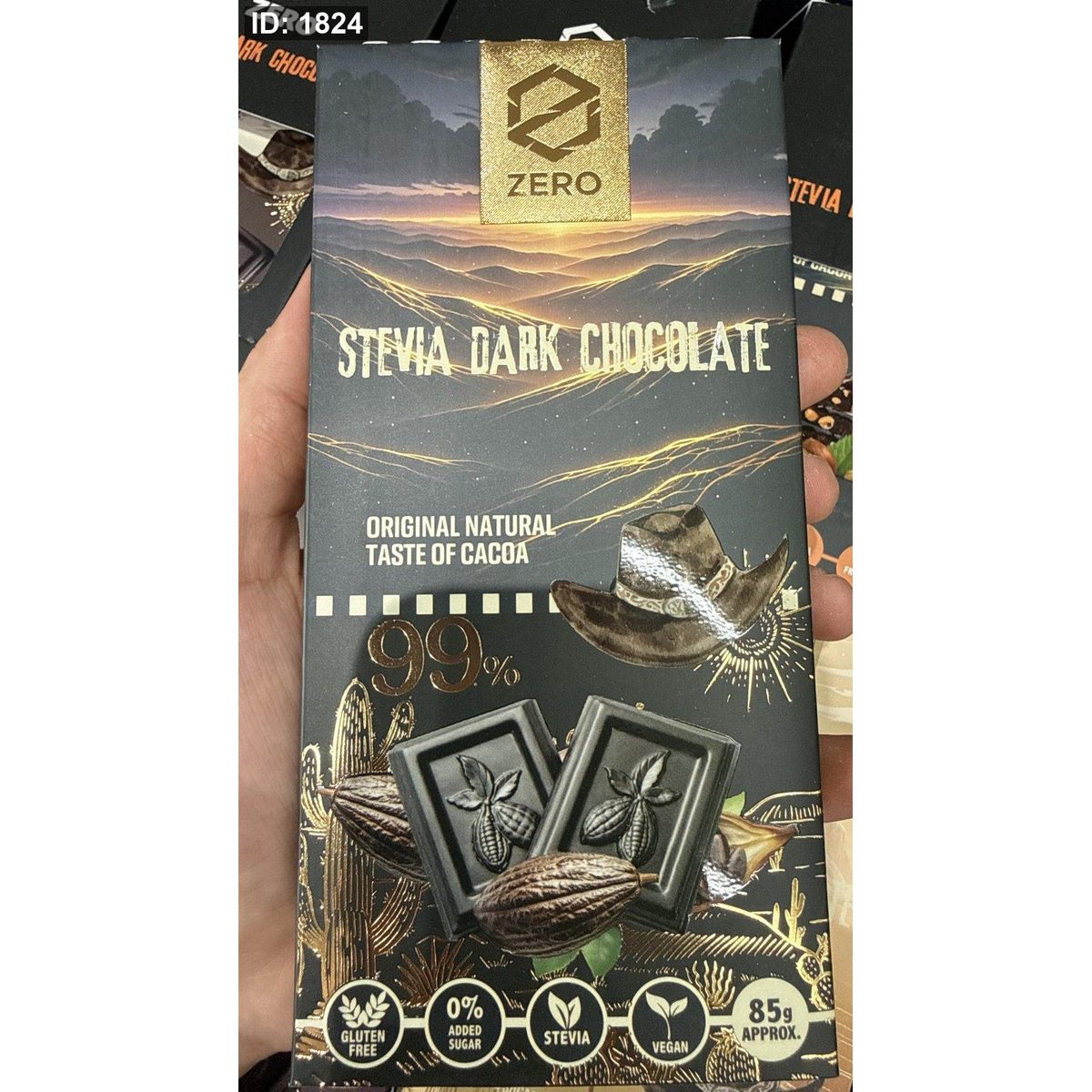 لوح شوكولاتة زيرو zero دارك 99% خالية من السكر والجلوتين وزنها 85 غرام